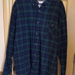 Weatherproof Navy and Teal Plaid Shirt